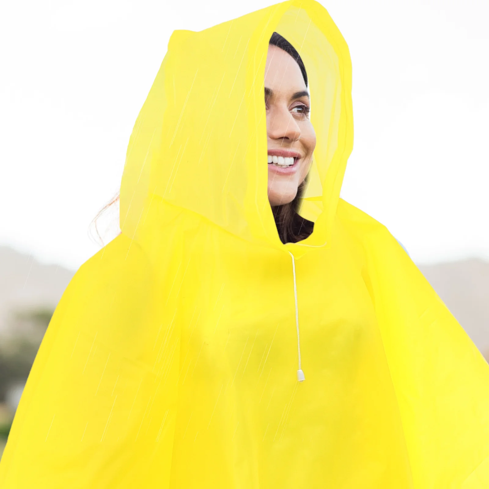 

Waterproof Rain Poncho For Women Portable Adult Raincoat With Hood Outdoor Camping Cycling Travel Emergency Lightweight Rainwear