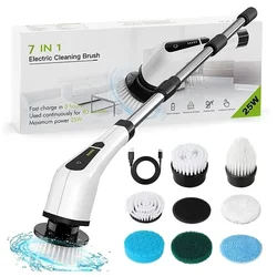 7 In 1 Electric Cleaning Brush Wireless Electric Spin Scrubber Bathroom Cleaning Brush Multifunctional Household Cleaning Tools