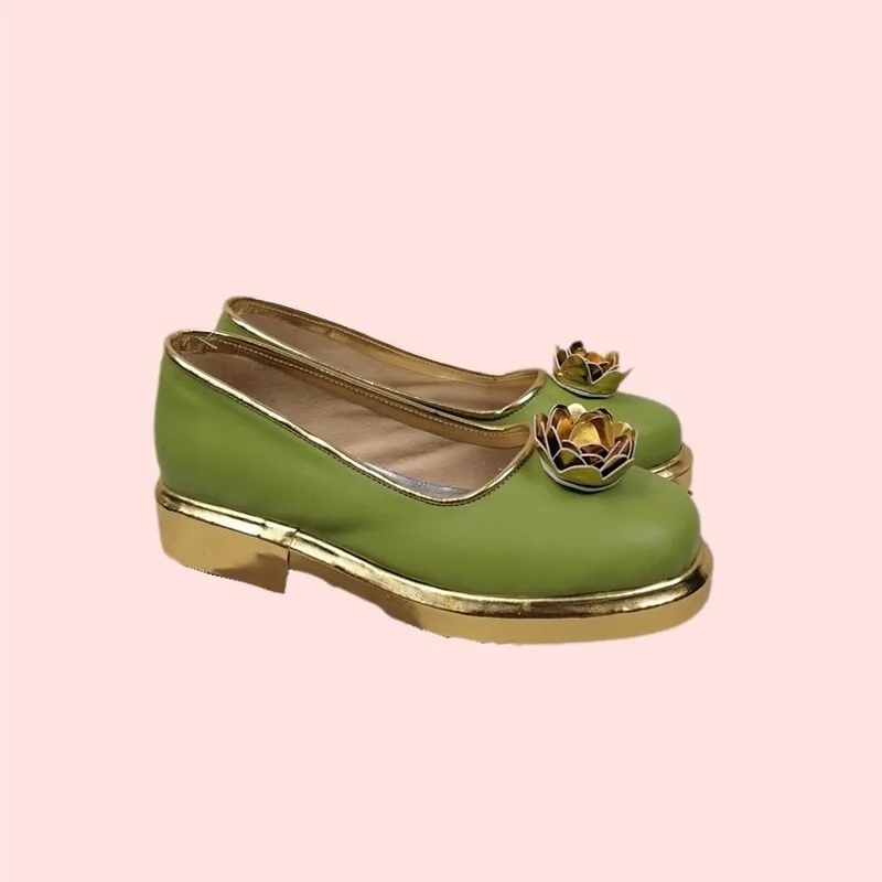 Anime The tale of food Young Master of Kuangsang‌ Cosplay Shoes Green Short PU Leather Boots For Halloween Carnival