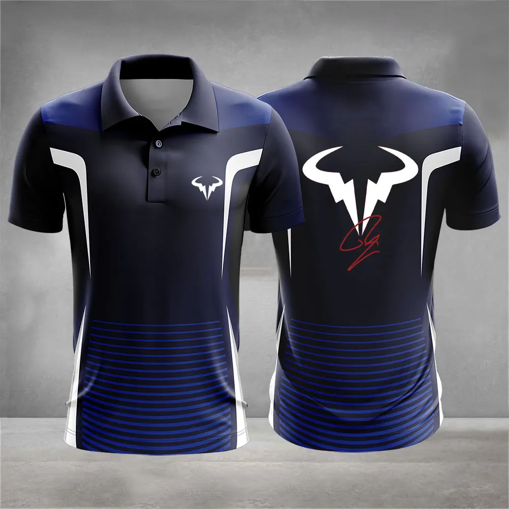 

2025 New Outdoor Tennis Men's T Shirt Fashion Lapel POLO Short Sleeve Summer Breathable Sportswear Badminton Game Loose Top