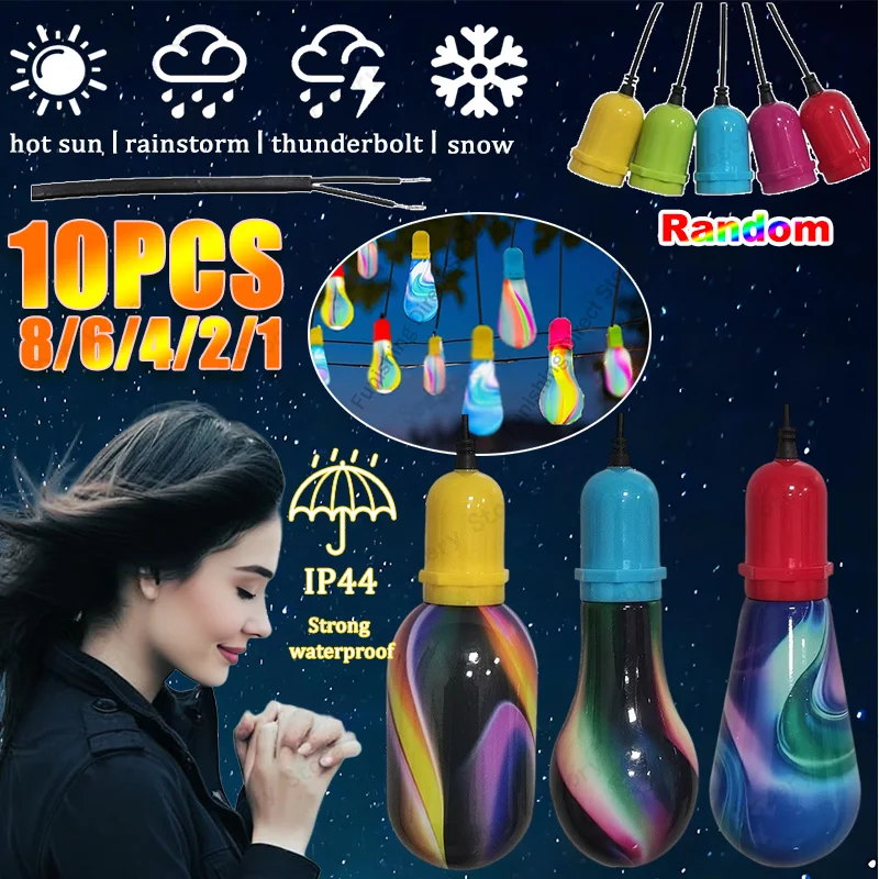 

New DIY Waterproof LED Glowing Colourful Amber Wishing Glaze Lights Outdoor Hanging Garden Street Festival Hanging Decoration