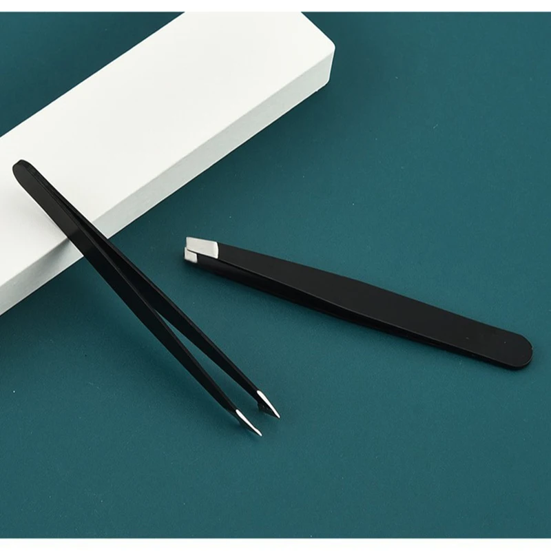 1.5mm Thickness Stainless Steel Tweezers Anti-static Maintenance Electronics Precision Tweezers for Eyebrow DIY Repair Tools