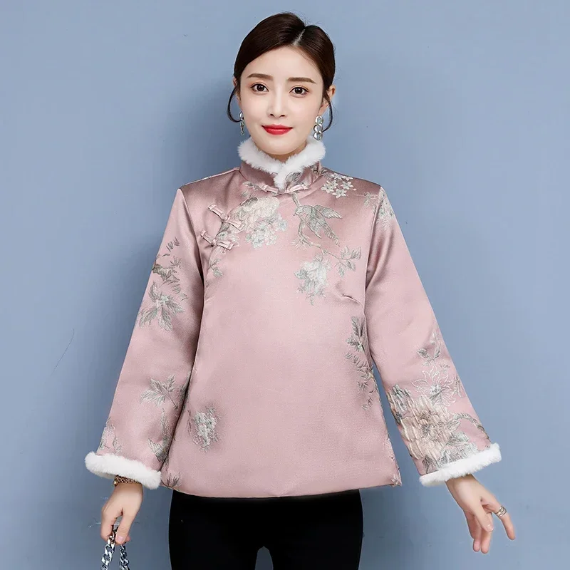 Nieuwjaar Voor Shanghai Tang Kleding Warme Dames Tops Cheongsam Chinese Stijl Kleding Vrouwen 115MN8