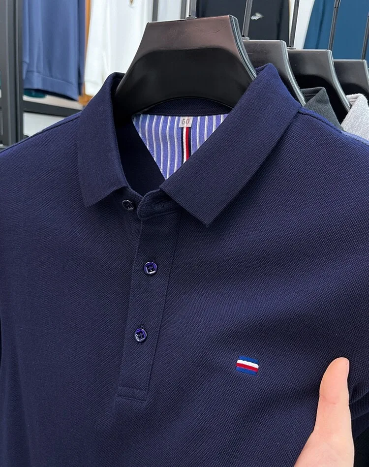 Luxury brand classic embroidered POLO shirt men's short sleeve lapel summer high-quality ice silk breathable casual Paul T-shirt image 4