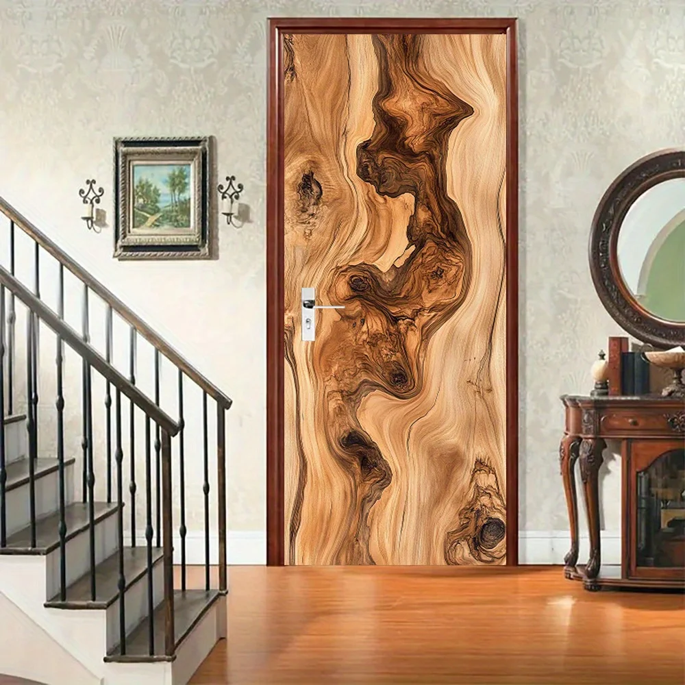 A Set of Two-Dimensional Door Stickers Featuring Natural Patterns, with Designs That Can Be Easily Applied And Removed. These Un