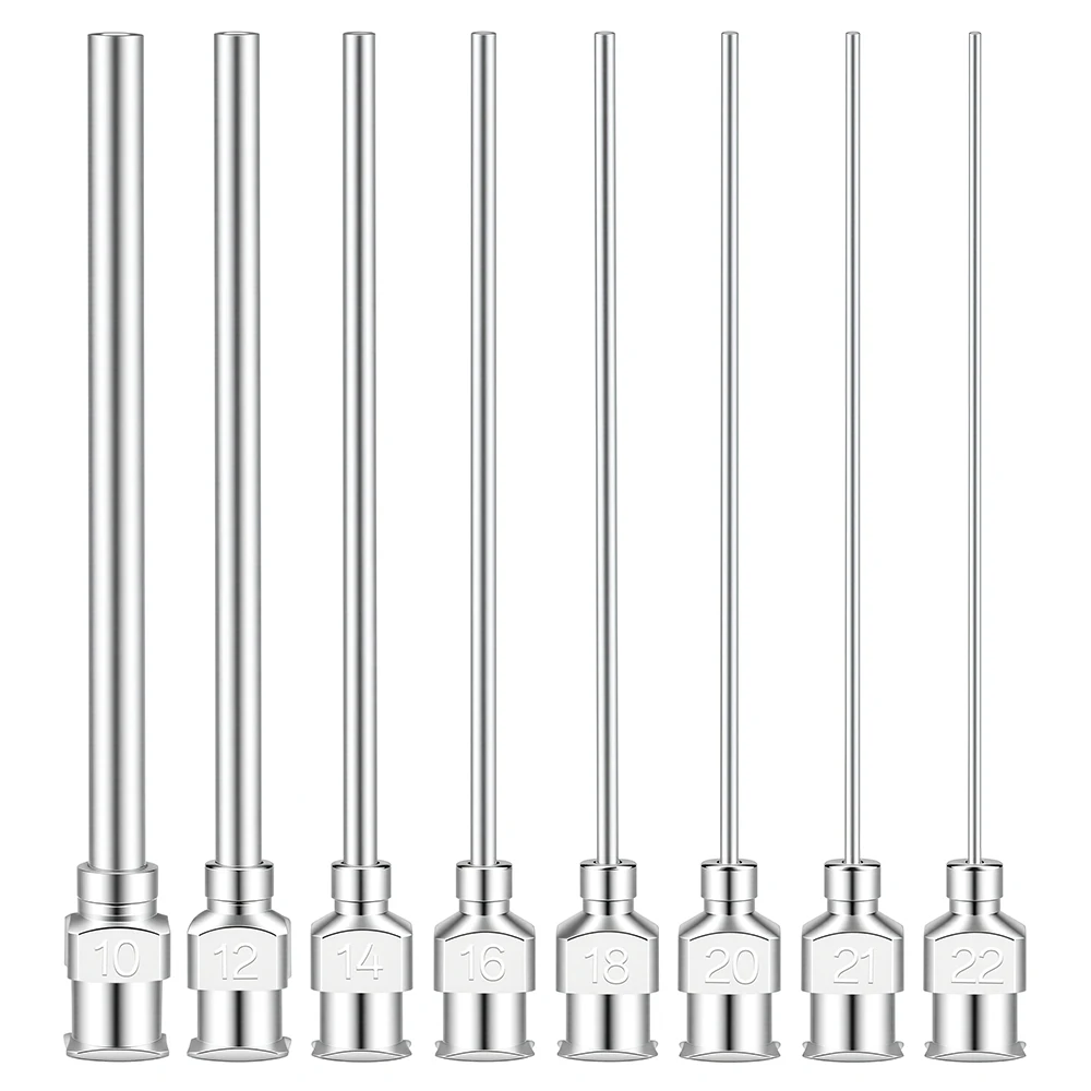 12 Pack 8G-25G 50mm Stainless Steel Dispensing Needle Tip Blunt Syringe Needle 2 Inches for Refilling Glue Syringes