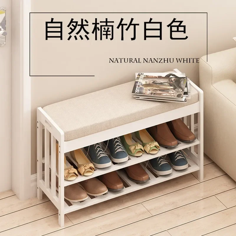 European storage stool storage box Clothes shop sofa rectangular shoe changing solid wood shoe cabinet can sea