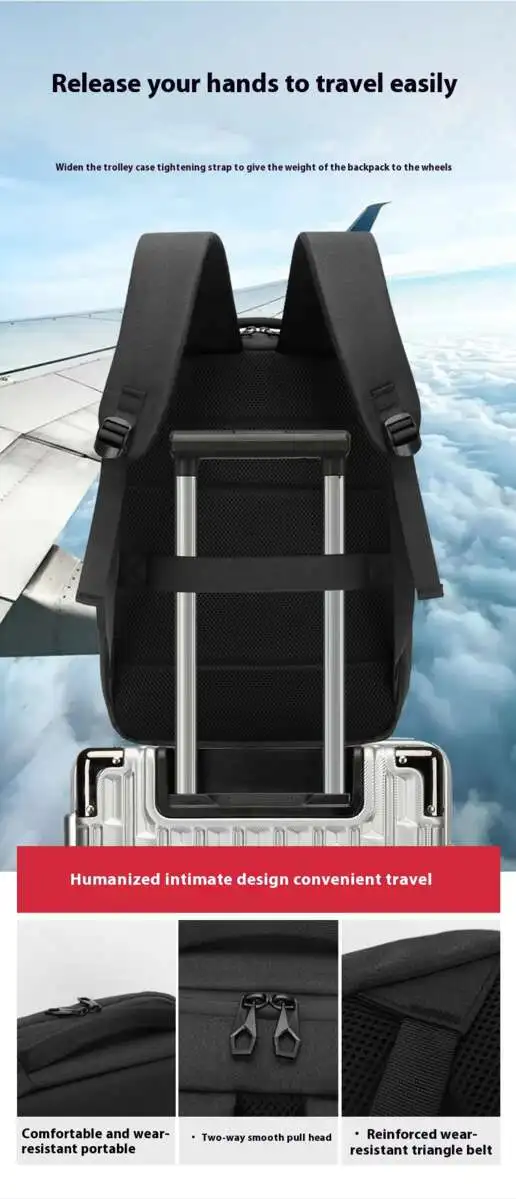 Business Commuting Men's Backpack With High-end Feel Large Capacity Fashionable Backpack Travel Backpack Computer Bag Waterproof Backpack_voghion.com