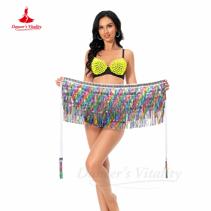 حزام ملابس ممارسة الرقص الشرقي للنساء إكسسوارات الرقص الشرقي وشاح الورك DJ ملهى ليلي سلسلة الخصر للرقص