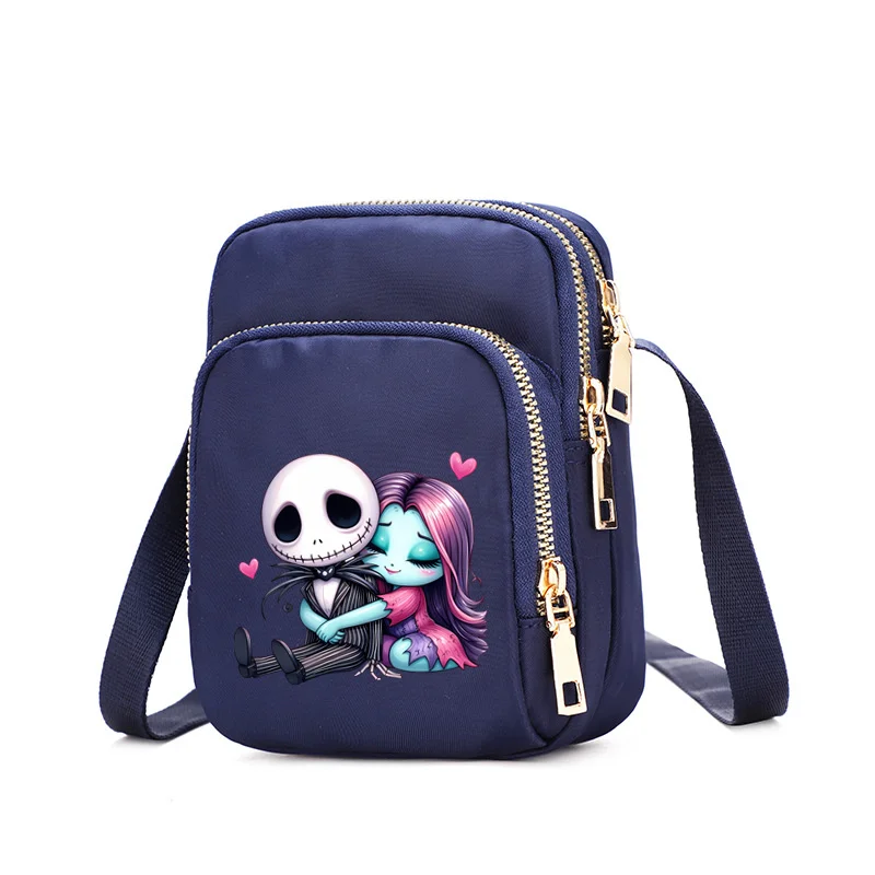 Disney\'s The Nightmare Before Christmas Jack Sally Women\'s Nylon Halloween Chest Shoulder Bag Travel Crossbody Messenger Bags