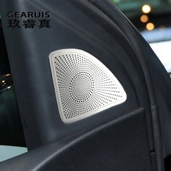 Car Styling Stainless Steel Tweeter Speaker Window B column Stickers Trim For Audi  Q7 4L 2009-2015 Car Door Audio Speaker Cover