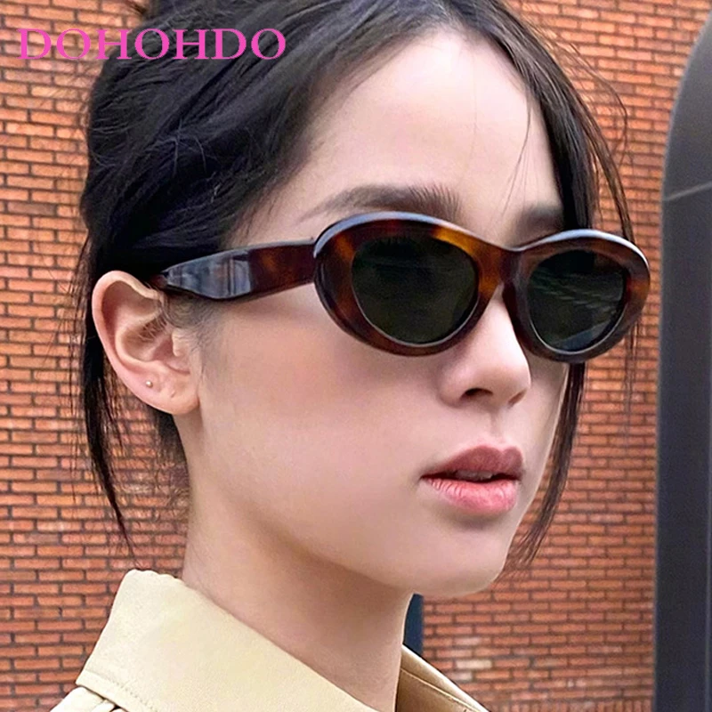 DOHOHDO Cat Eye Sunglasses Women Oval Glasses Vintage Brand Elliptic Square Sun Glasses For Female Shades Female Eyewear UV400