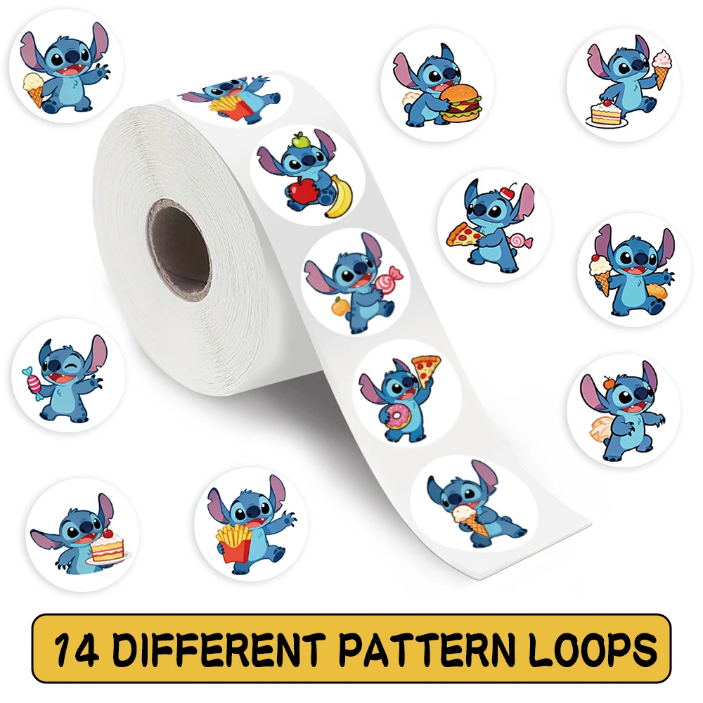 50 Uds. Divertidos dibujos animados de Disney Stitch comida pegatina de dibujos animados DIY teléfono portátil equipaje monopatín pegatinas de grafiti diversión para niños