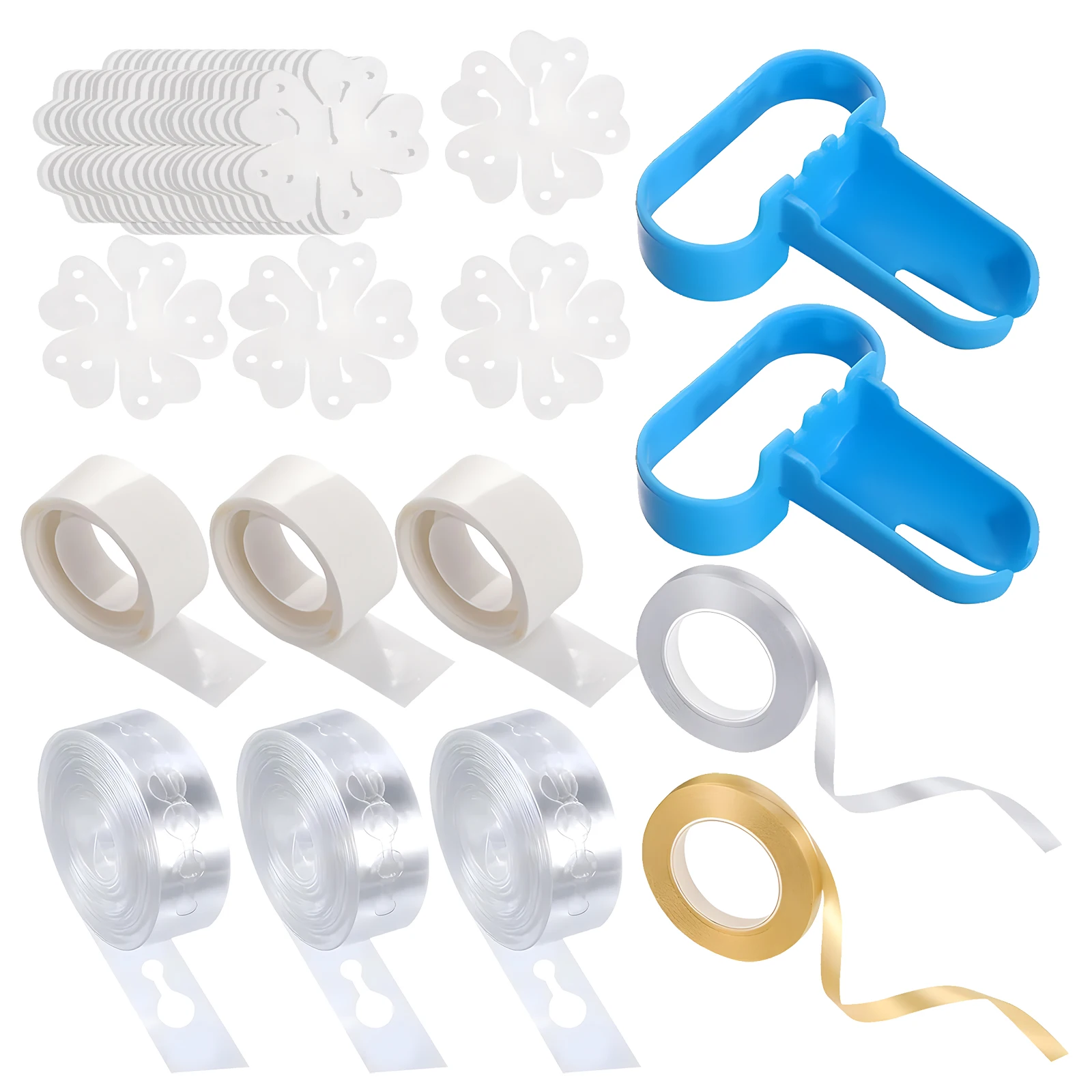 Balloon decoration tool set, 300 point tape, 50 foot balloon chain, 2 knotters, birthday, Thanksgiving/Christmas gifts