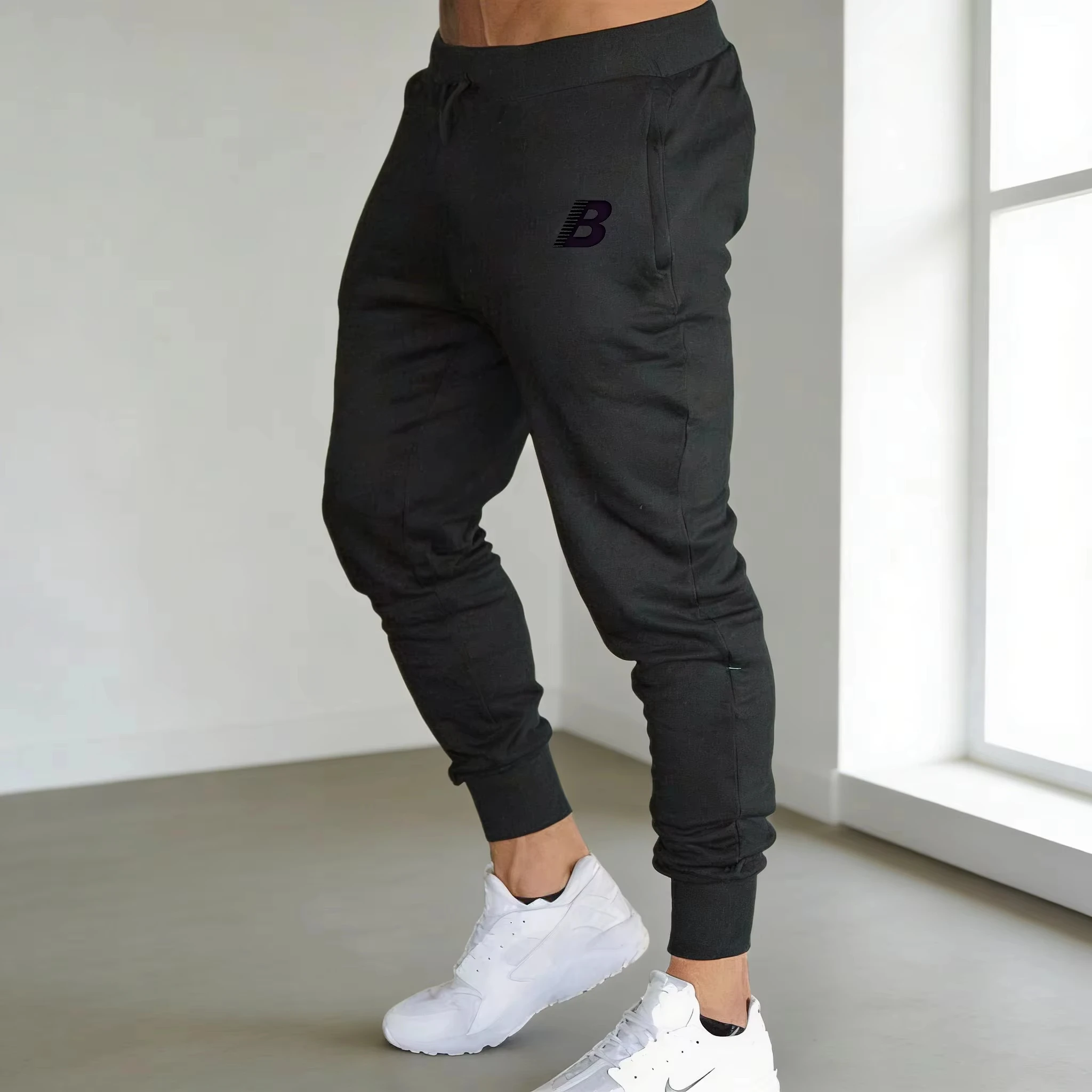 2026 Neue Herren-Freizeithose mit Buchstaben-B-Print, Sport-Laufhose, Trainingshose, lange Jogginghose, Gym-Sporthose für Herren, Jogger-Sweatpants – Detail 5