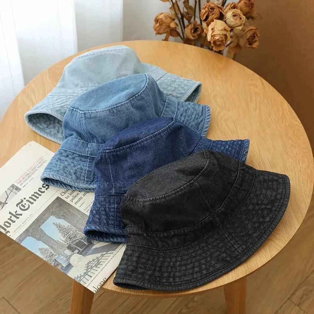 Cowboy Fisherman Hat Male and Female Small Hat Show Face Small Girl Cover Basin Hat Korean Version Versatile Couple Hat