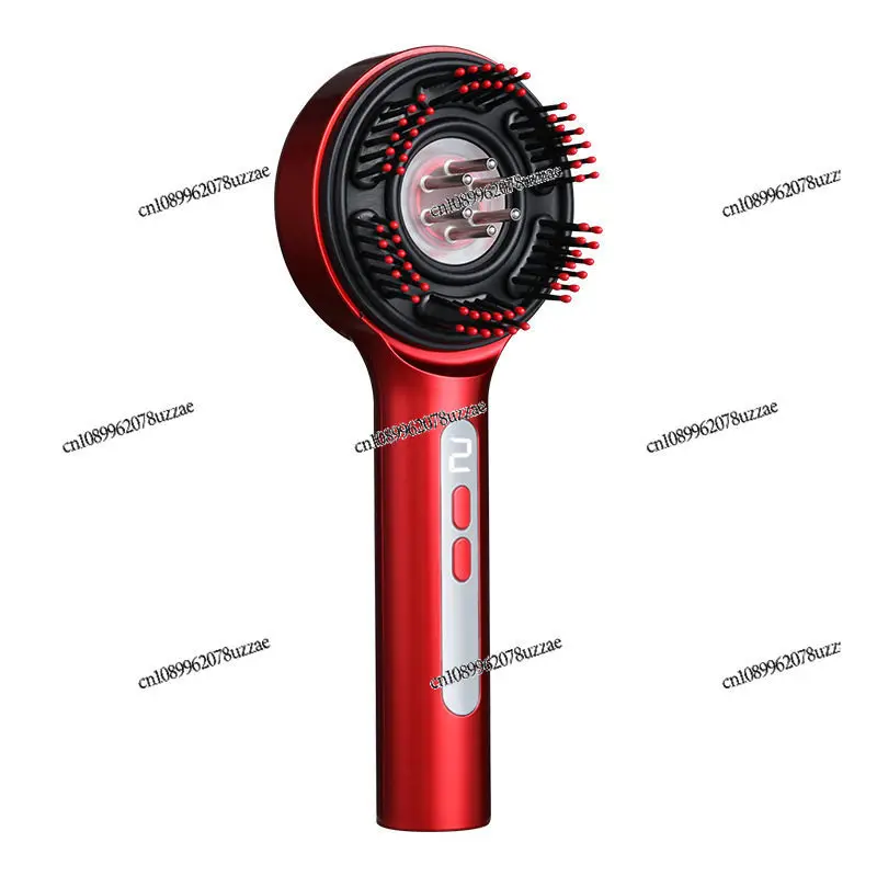 

Электрическая массажная расческа, красный, синий свет, EMS, инструмент для лечения кожи головы, расческа с эфирным маслом для волос, нанораспыление