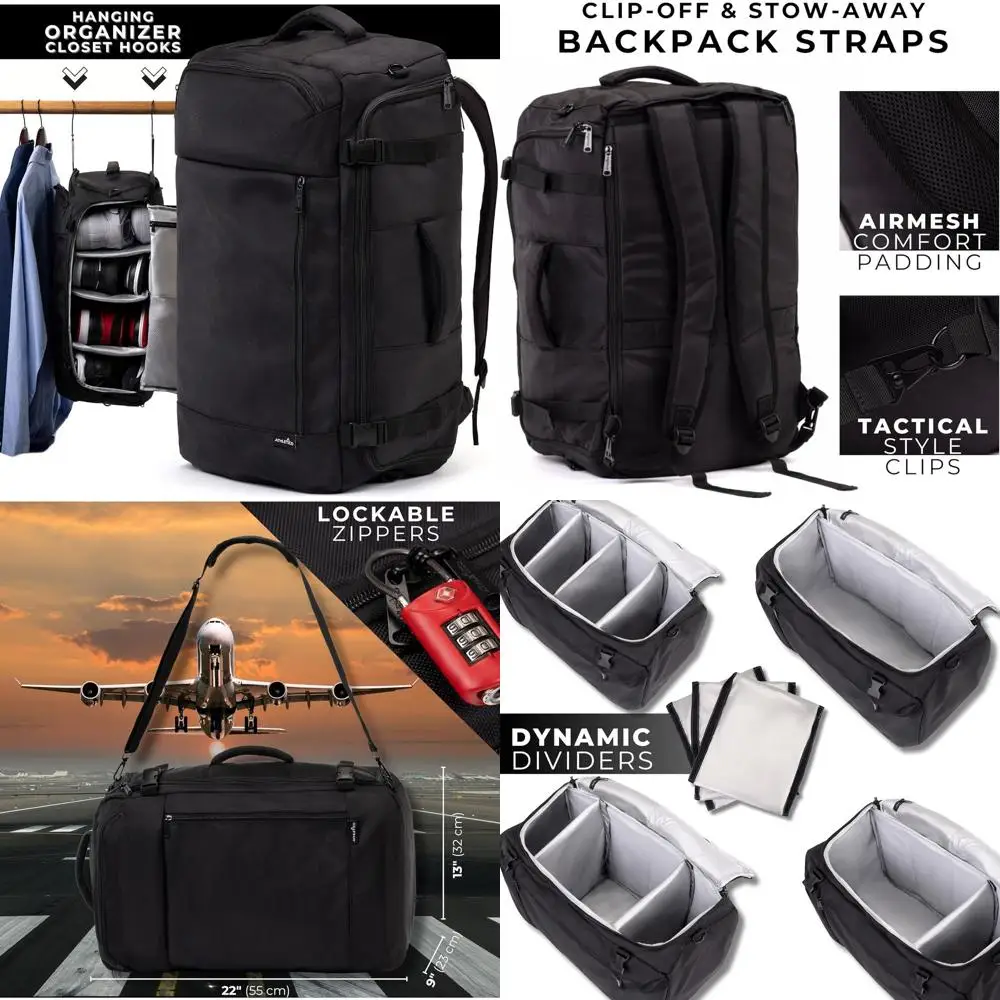 

Premium Sneaker and Clothing Travel Bag for Gym and Dual Use - Black