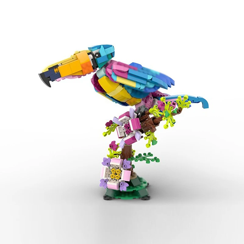 Creators Animal Series Model MOC Bouwsteen Exotische Toekan Modulaire Technologie Geschenken Vakantie Monteer Kinderspeelgoed Pak