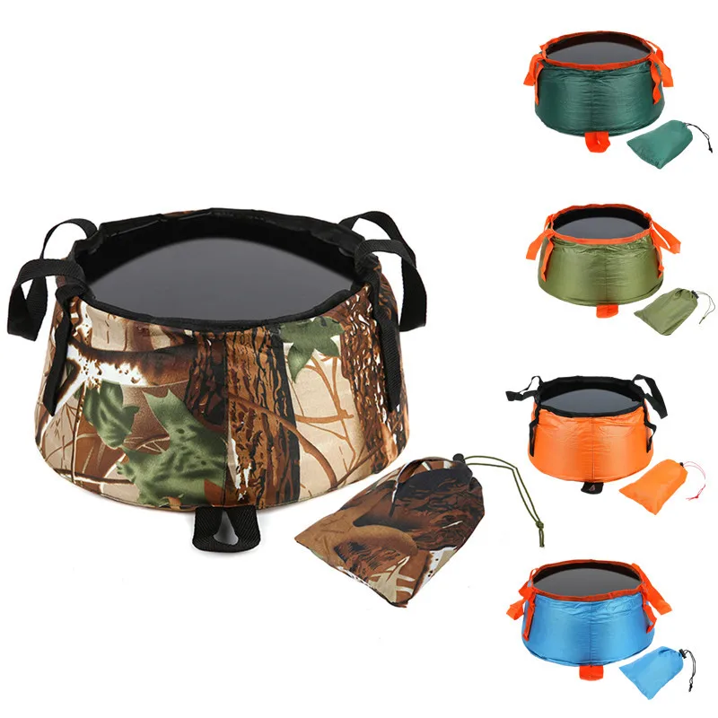 Outdoor folding portable water basin, travel camping hotels, hotels, wash face, foot, wash hands basin, free storage bag