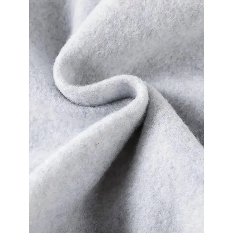 بلوفر نسائي كاجوال للخريف والشتاء فضفاض بطباعة لندن إنجلترا مع قلنسوة برباط وأكمام طويلة دافئة #5