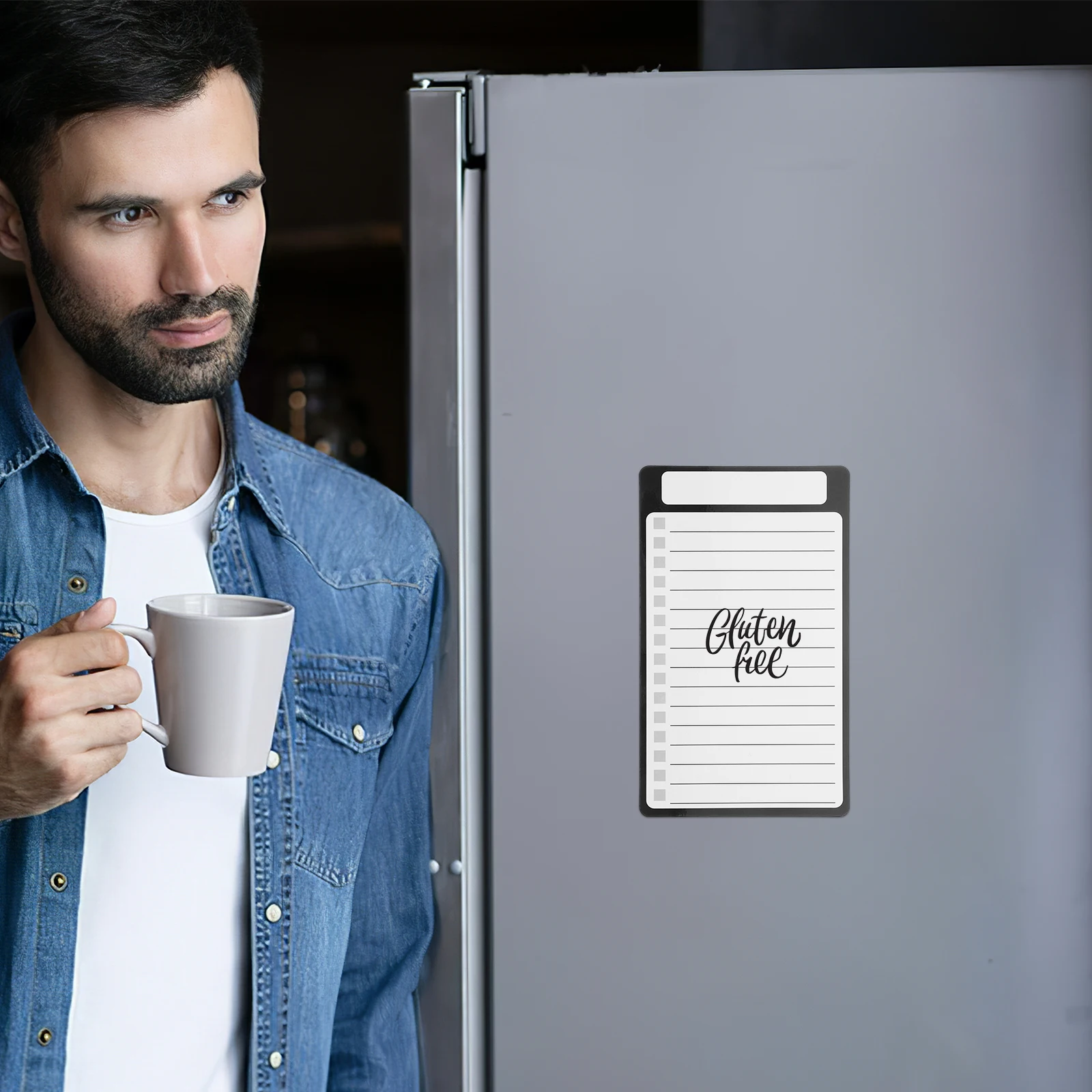 

Magnetic Notepad PET Material Smooth Writing Simple Design Farmhouse Style Magnetic Whiteboard Refrigerator Door Metal