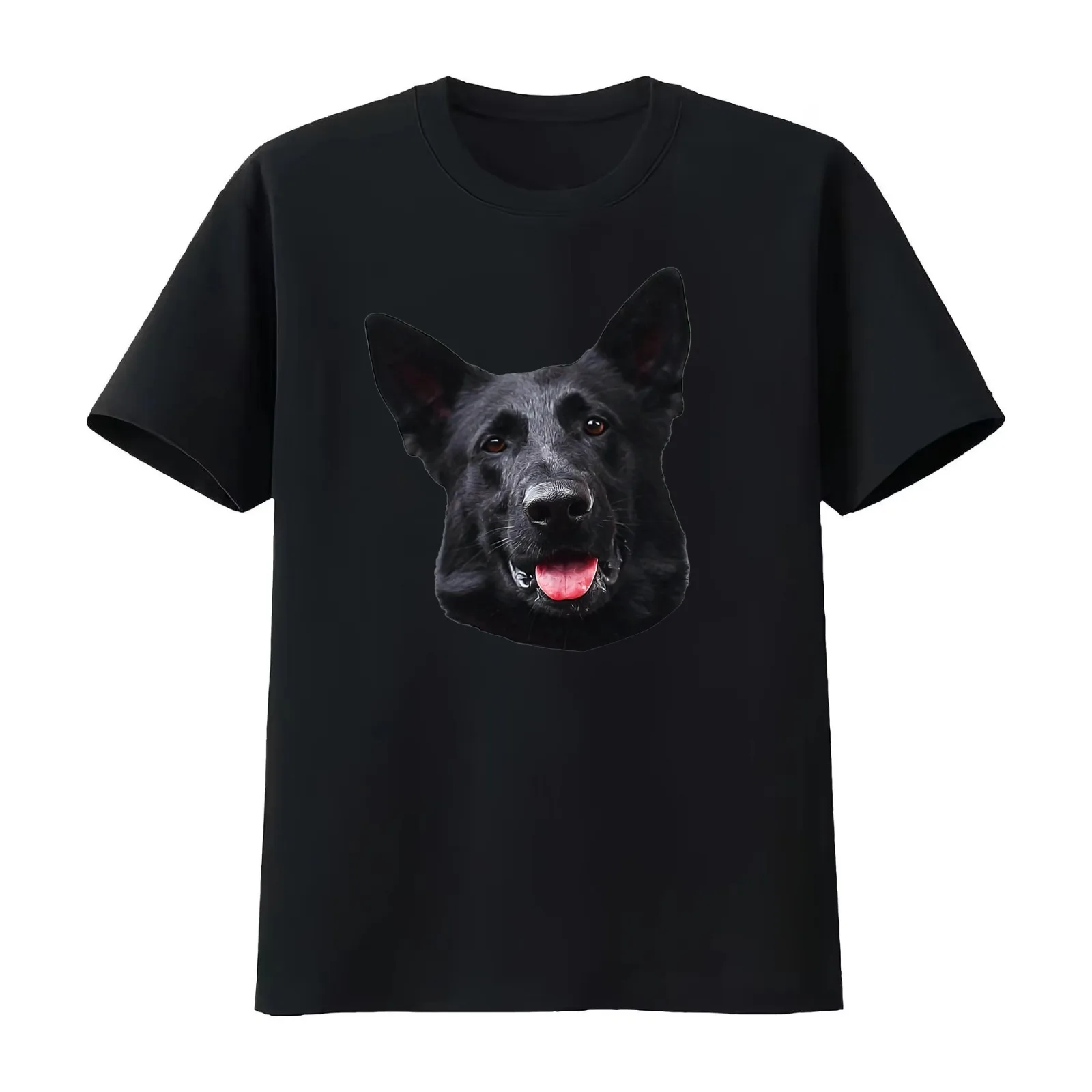 Black German Shepherd Dog - Stunning! T-Shirt Summer Casual Cotton Tee Oversized Streetwear Tops Vintage Graphic Print