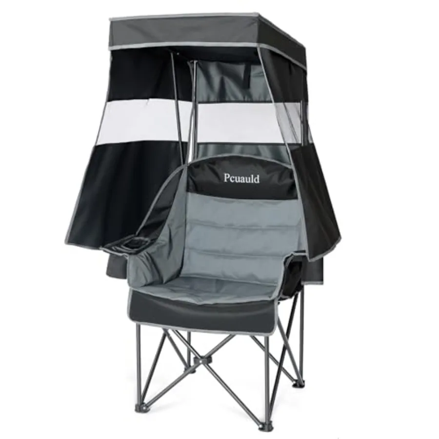 

Прочное походное кресло с навесом для взрослых, портативное, с мягкой обивкой, для улицы, синее, с держателем для зонта и подстаканником