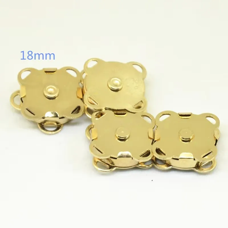 DIY Metal Magnetic Snap Fasteners 14mm/18mm Clasps Buttons for Purse Gold Silver Antique Bronze Sewing Bag Craft Closures