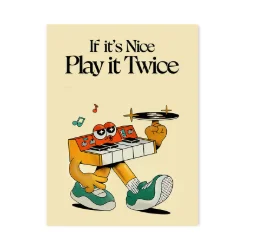 frameless Canvas paintingModern Music Player Poster If It's Good, Play It Twice Canvas Print for Living Room Bedroom Dor