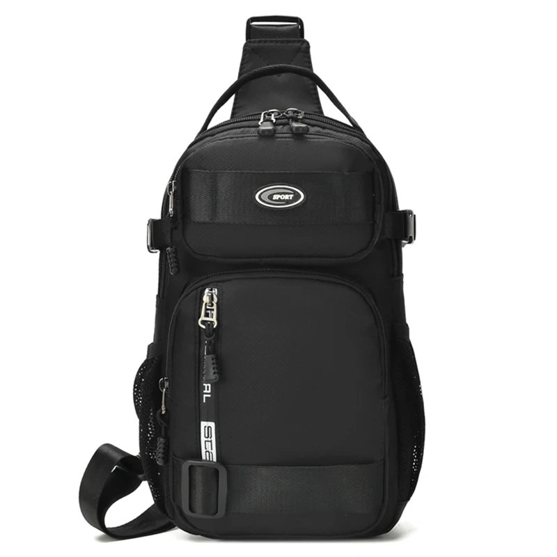 Funktionelle Oxford-Brusttasche mit mehreren Taschen für Herren, Crossbody-Sling-Pack, reißfest, für Radfahren, Wandern, tägliche Freizeitausflüge – Detail 6