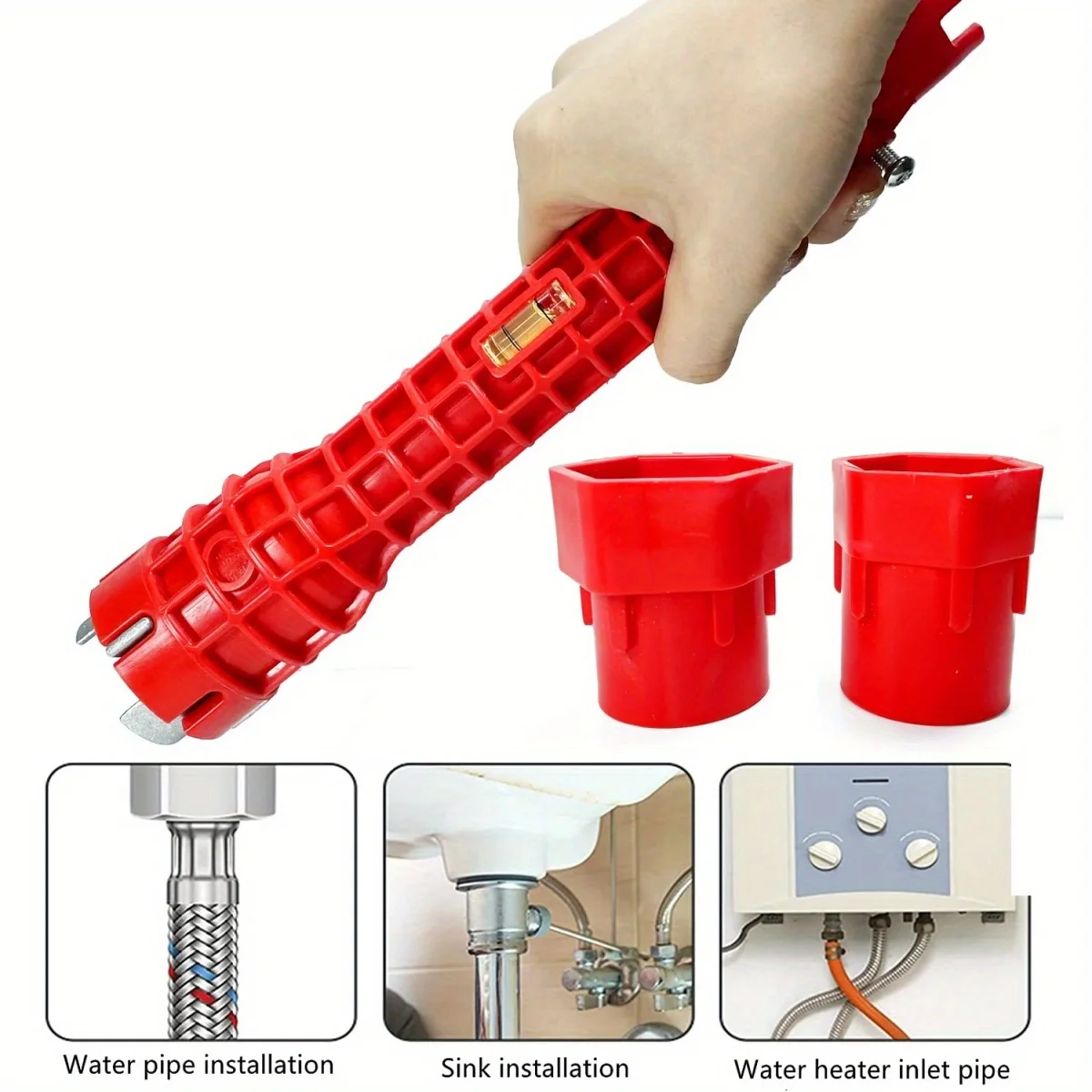 8/5 في 1 صنبور وحوض المثبت وجع المضادة للانزلاق مقبض مزدوج رئيس إصلاح وجع الحمام السباكة سخان المياه أداة مفتاح البراغي #6