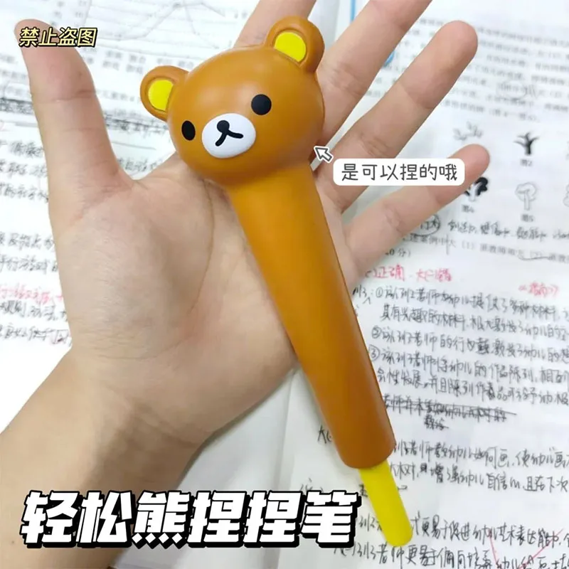 Kawaii Rilakkumas Presse Stift Originalität Student Pinch Ress Gel Stift Nette Anime Cartoon Lernen Liefert Mädchen Geburtstag Geschenk Spielzeug