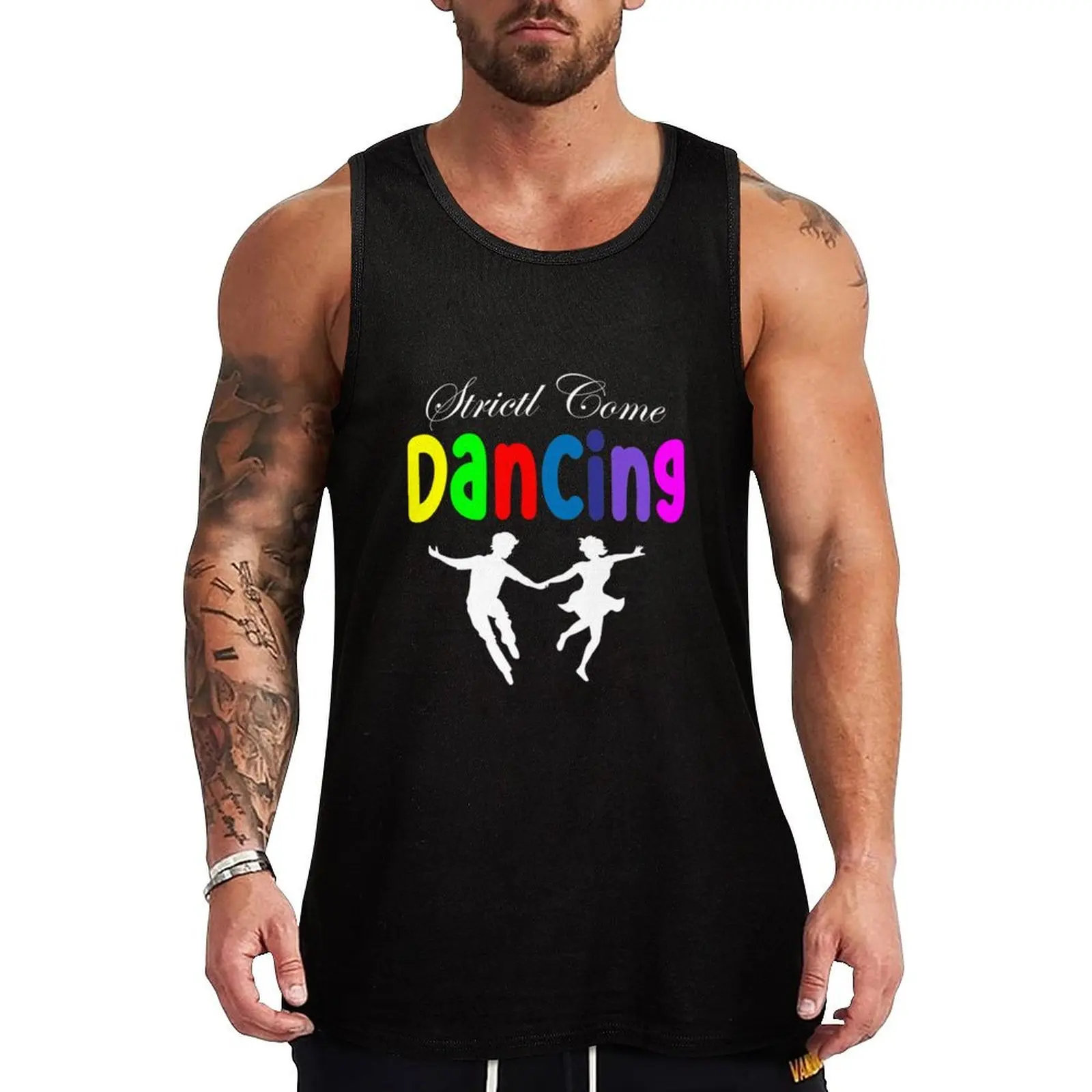 

Keep Dancing Quote Tank Top Men's gym articles vest men men gym clothing Men's summer clothes 2025