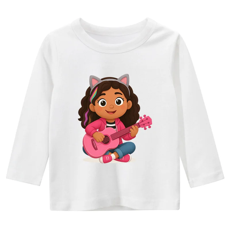 

Gabbys Dolhouse Kids Long Sleeved Cotton T-shirt Fashion Baby Girls Boys Kawaii Casual Tees Children Clothes For Birthday Gift