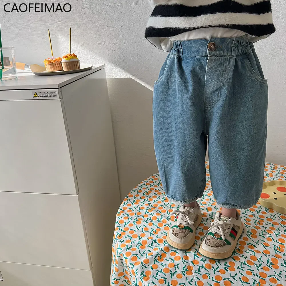 

New Children Loose Casual Harem Pants Fashion Girls Wide Leg Pants Kids Denim Trousers Baby Girl Jean Pants Boys Denim