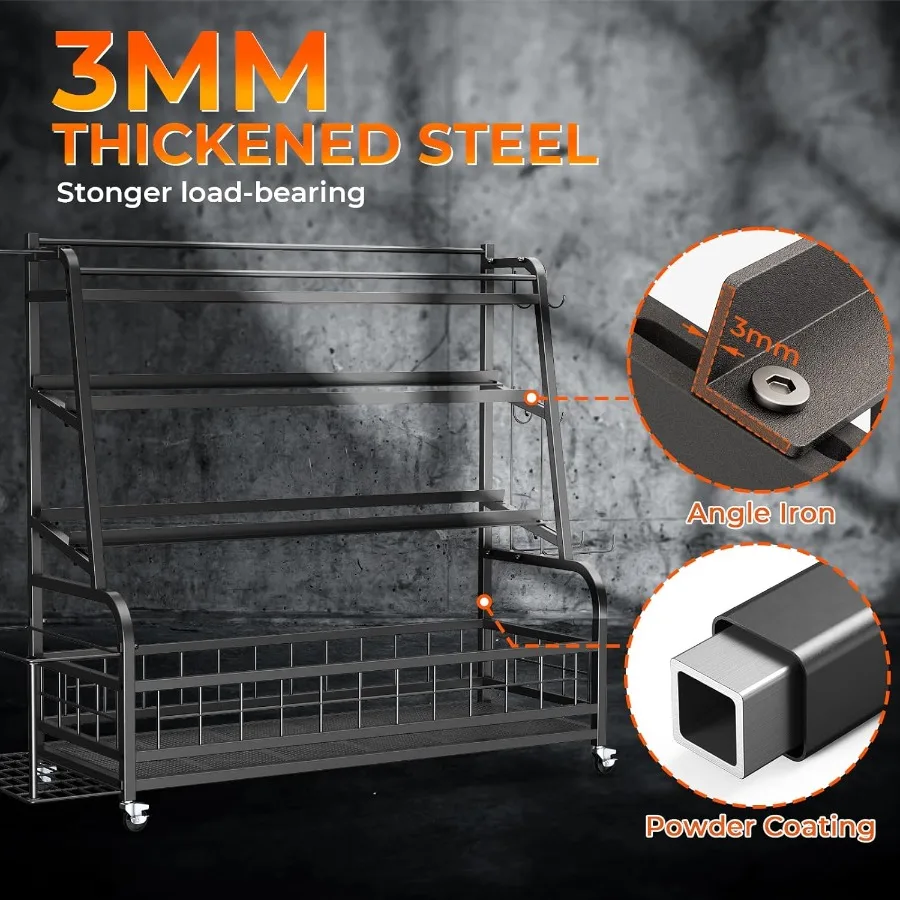 ชั้นวางดัมเบล - ชั้นวางน้ำหนักปรับระดับได้ 4 ชั้น สำหรับดัมเบล ชั้นวางเก็บอุปกรณ์ออกกำลังกายที่บ้าน สำหรับเสื่อโยคะ ลูกกลิ้งโฟม และเคตเทิลเบล