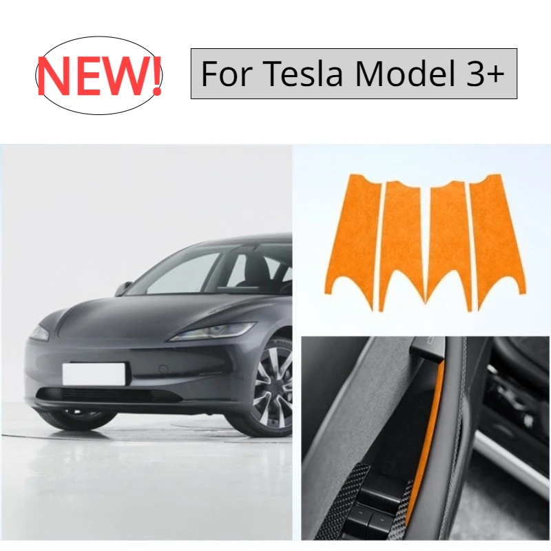 Adesivo per maniglia della porta interna dell\'auto per Tesla Model 3 + Alcantara Suede all\'interno della toppa decorativa nuovo Model3 Highland 2024