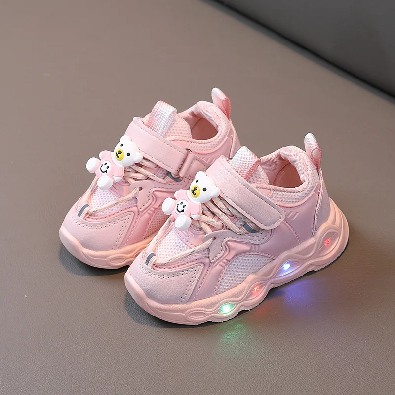 Sneakers luminose traspiranti per ragazze scarpe sportive con suola morbida per bambini Sneakers luminose per bambini scarpe luminose brillanti per