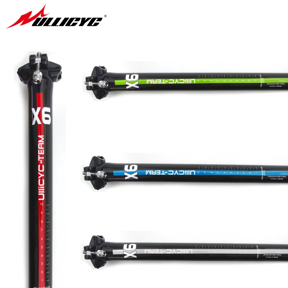 

Ullicyc X6 full carbon bicycle seatpost setback 25mm for mtb road 2527.2/30.8/31.6*350/400mm 3k gloss finish free ship SZG88