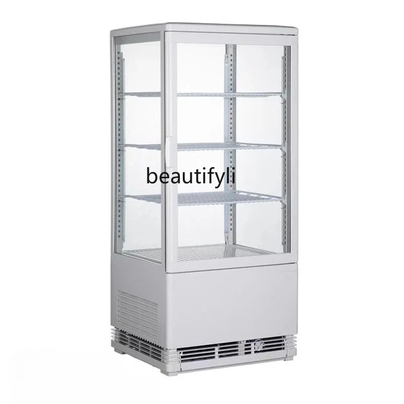 

A61 78L air-cooled commercial four-sided transparent glass refrigerated display cabinet, vertical cooked food and beverage freez