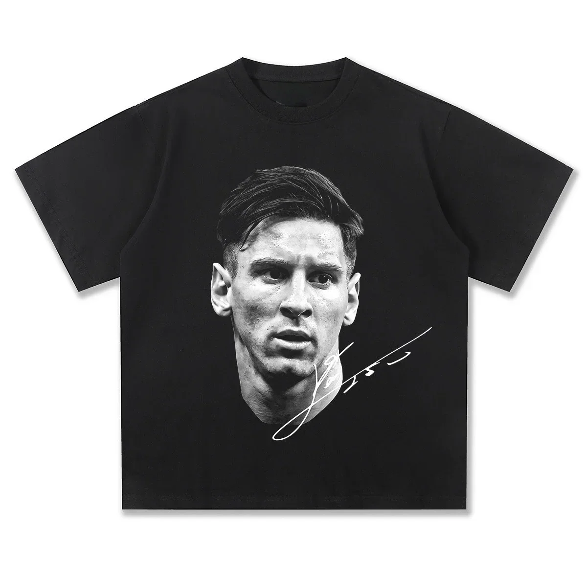 2025 Spring/Summer Leo Messi Football Vintage Printed Sports Casual Short Sleeve T-shirt Women's T-shirts American Top Tees