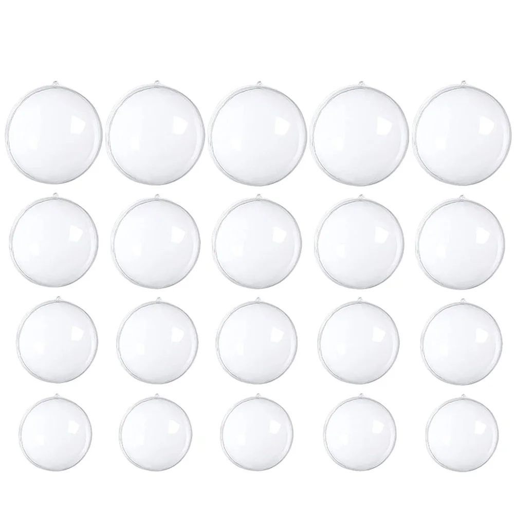 

40Pcs Clear Fillable Plastic Ball Christmas Tree Ornaments Hanging Baubles for Holiday Wedding Party Decoration Supplies