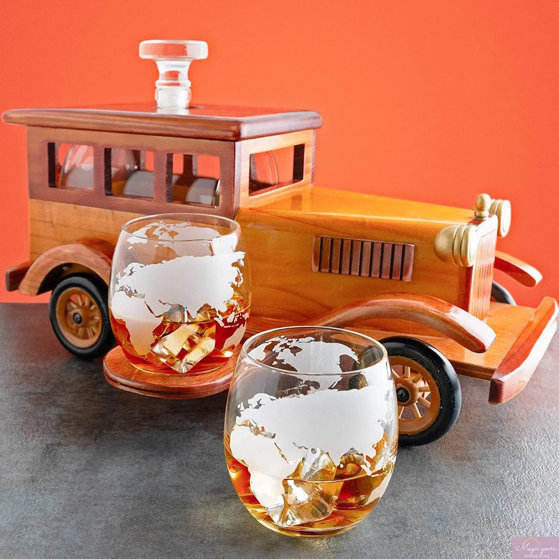 1000ml Glass Wine Bottle Wine Glass Set Car Model Decanter Home Decoration Whiskey High Borosilicate Glass Wine Container