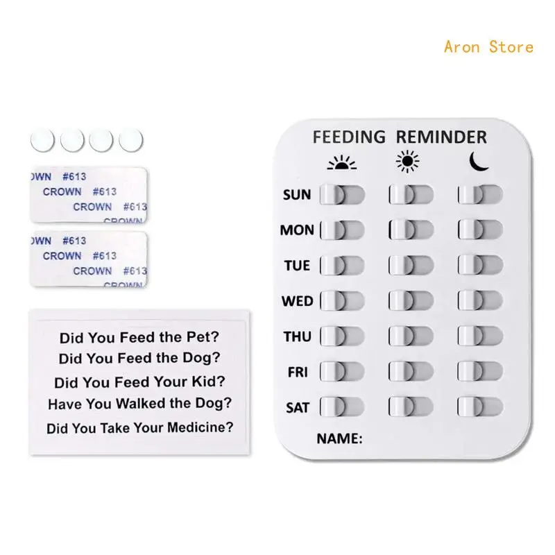 Dog Feeding Reminder Reminder Sign Daily Indication Chart Easy to on Any Fridge Magnet or Plastic Surface H3CF