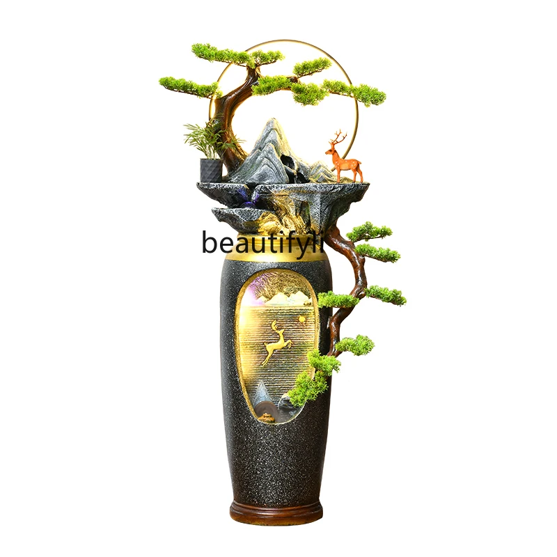 

Chinese vase safe all the way office living room sofa next to the floor entrance decoration pendulum water ornament