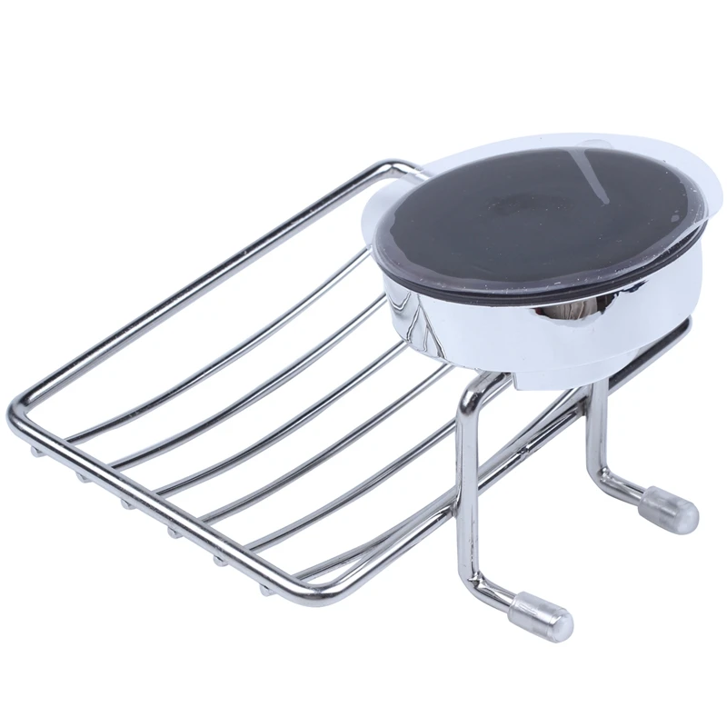 PORK-Super Powerful Vacuum Suction Stainless Steel Soap Dish Sponge Holder With Locking Suction Bathroom & Kitchen Accessory (So