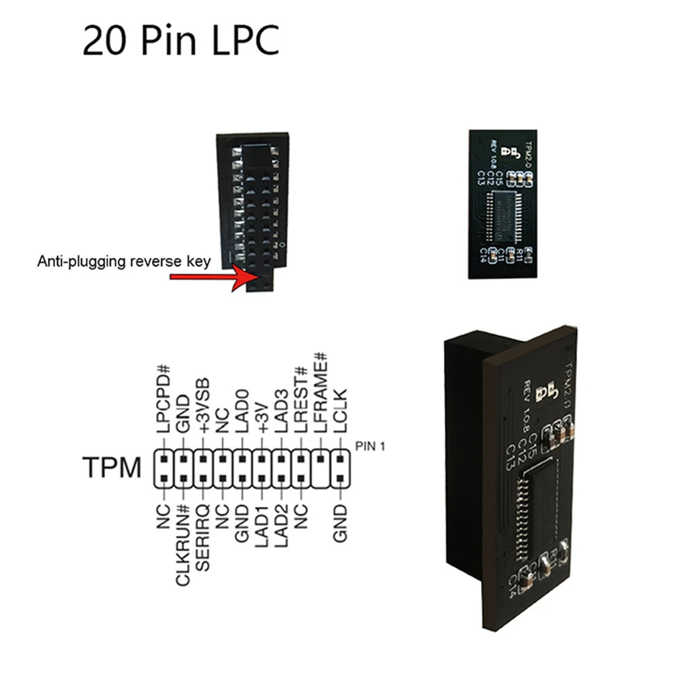 Modulo di sicurezza TPM2.0 sostitutivo Scheda schede madri SPI 14 pin LPC 14/18/20 pin per piattaforma Asrock TPM2 -SLI -S -SPI