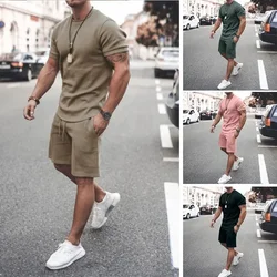 Men's Running Sets Summer Sportswear Gym Fitness Suits Quick Dry T-Shirts+Short Sports Clothing Workout Training Sport Tracksuit