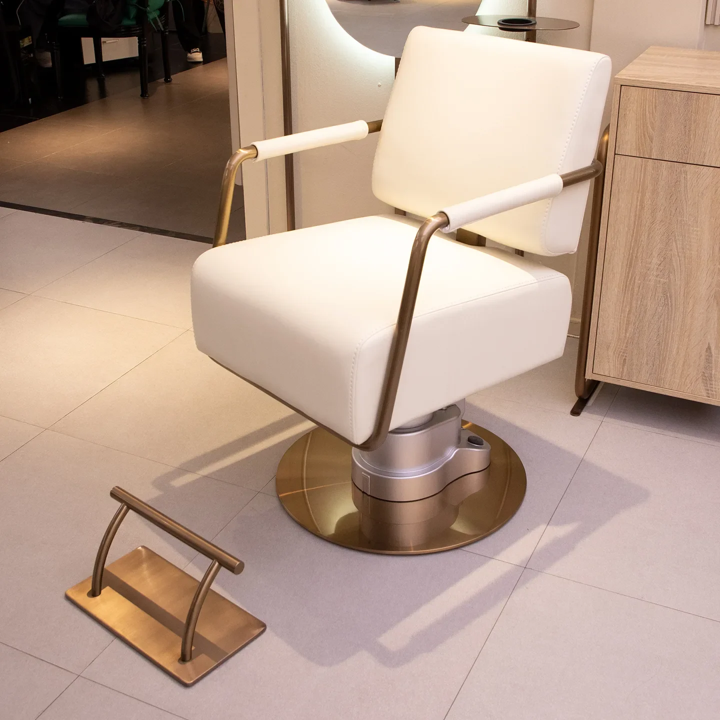 Electric lift chair for hair salons, stainless steel chairs for perming and dyeing